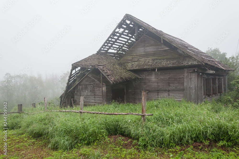 Fototapeta premium Old wooden house in village