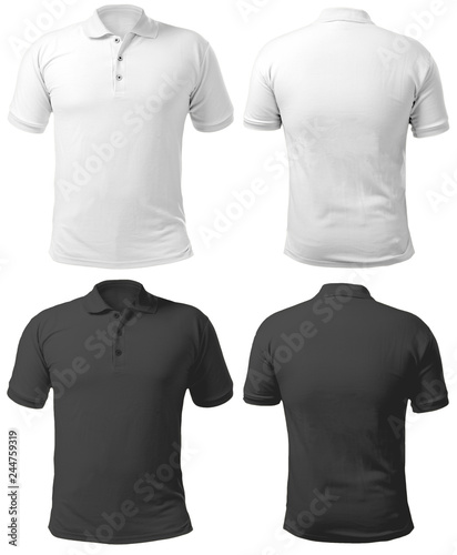 Black and White Collared Shirt Design Template