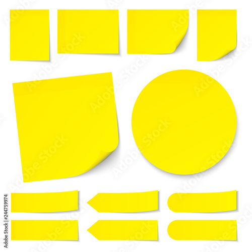 Color Yellow Stick Notes Collection Round