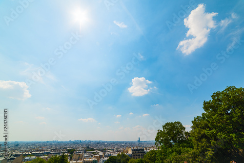 Cityscape of Paris seen from square Louis Michel