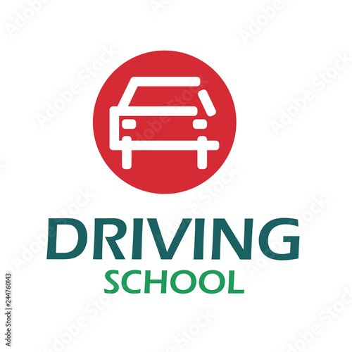 vector logo on the theme of driving school, car