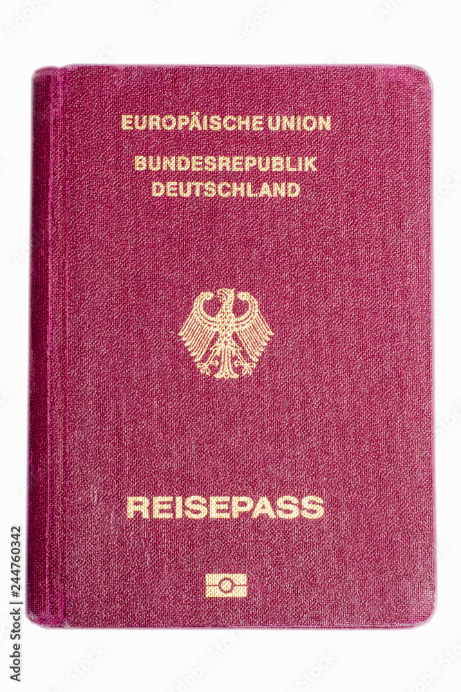 German passport on white background. German passport on white background.