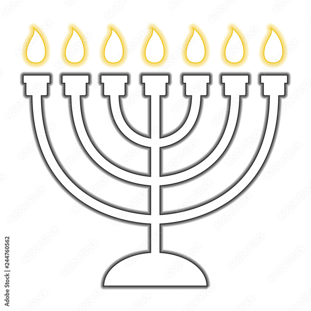 menorah with burning candles menorah with burning candles