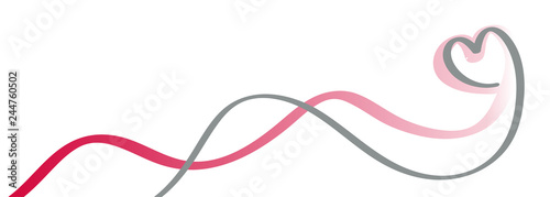 a red and silver heart-wave