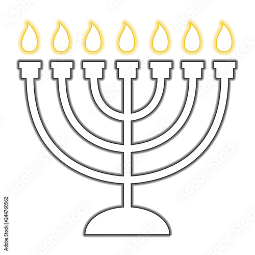 menorah with burning candles