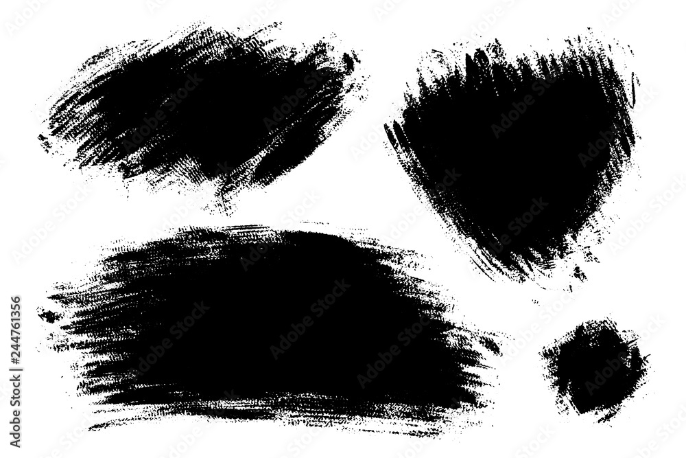Vector set of big hand drawn brush strokes, stains for backdrops. Monochrome design elements set. One color monochrome artistic hand drawn backgrounds various shapes. Vector set of big hand drawn brush strokes, stains for backdrops. Monochrome design elements set. One color monochrome artistic hand drawn backgrounds various shapes.