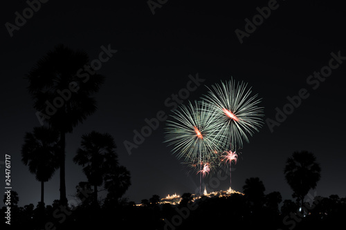 Phra Nakhon Khiri  Khao Wang  fireworks Festival  at phetchaburi  Thailand