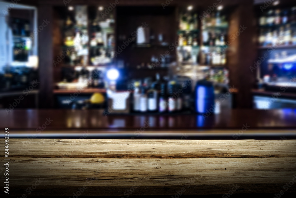 Table background of free space and bar Table background of free space and bar