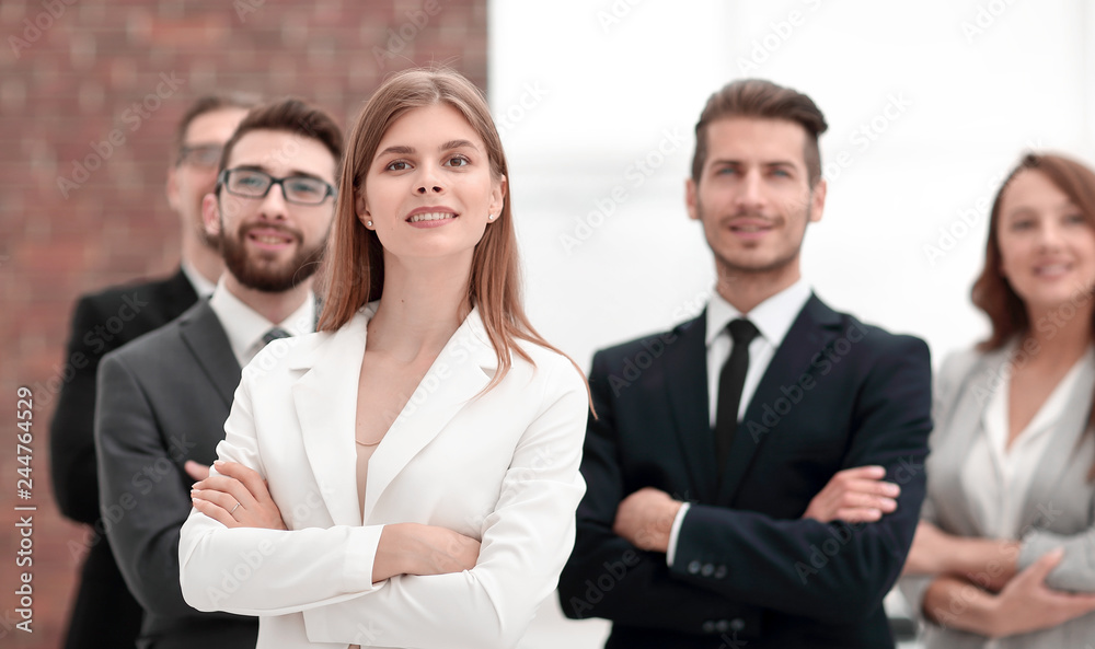 group of young entrepreneurs standing together group of young entrepreneurs standing together