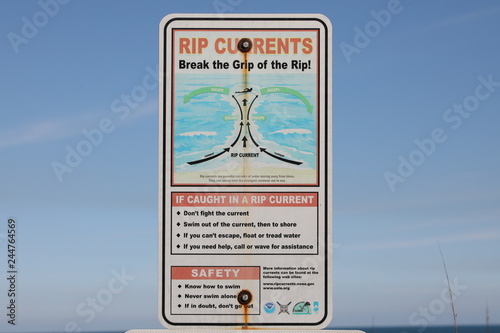 Rip Currents Sign photo