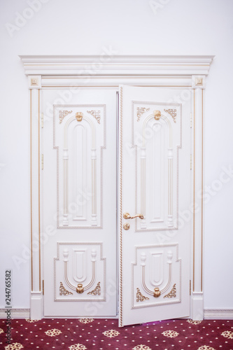 white wooden doors with baguettes