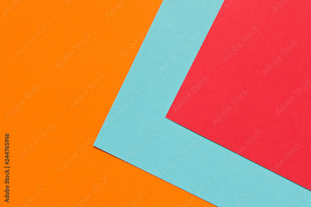 Color Trends background. Orange blue red abstract geometric background.