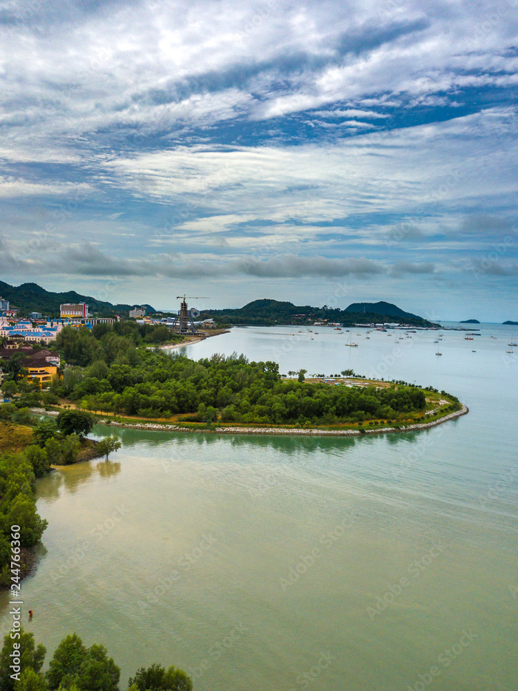 Obraz premium Island with aerial view.