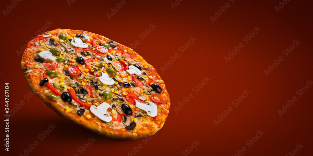 Vegetarian pizza recipe mockup Vegetarian pizza recipe mockup