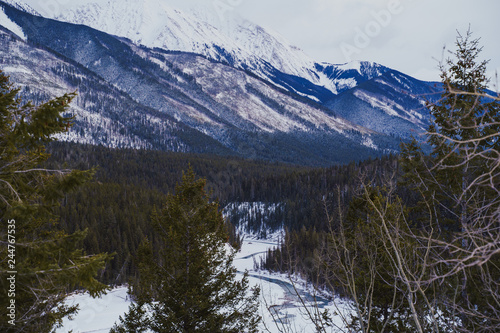 Winter view of Hector Gorge in kootenay national park located in British Columbia Canada © MelissaMN