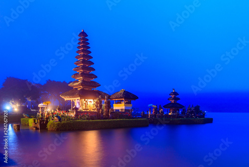 Ulun Danu temple at Beratan Lake, The landmark of Bali in Indonesia