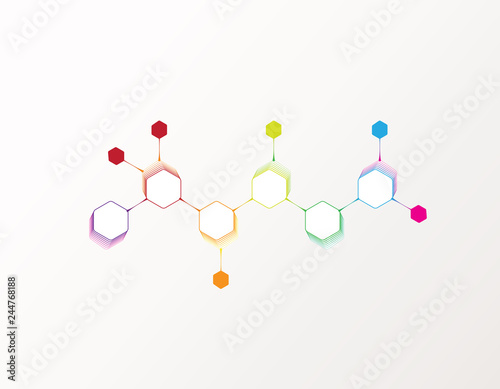 Chemical formula colorful vector illustration background.