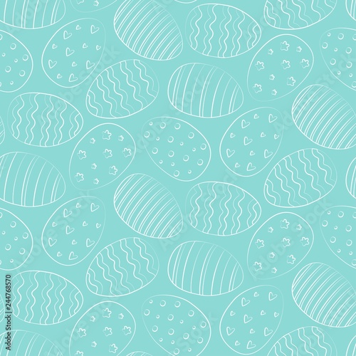 Easter seamless pattern with eggs. Perfect for wallpaper, gift paper, web page background, spring greeting cards. Vector illustration.