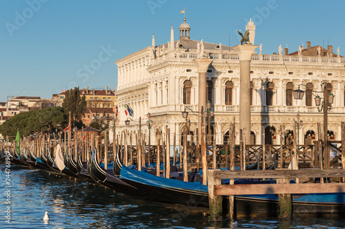 Gondola parking at San Marco square in Venice