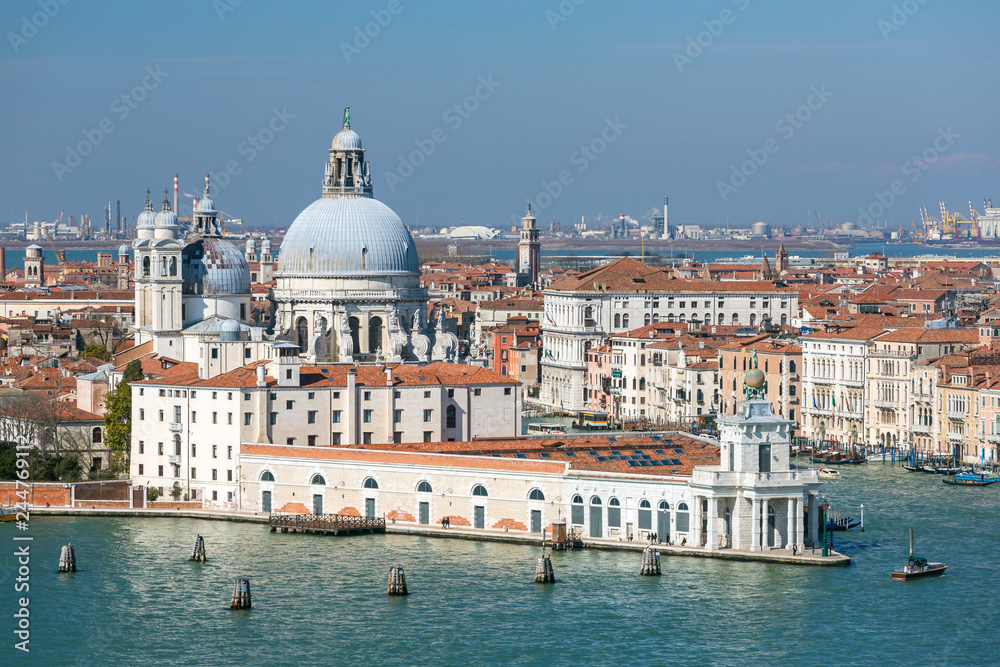 Waterfront view of Santa Maria della Salute in Venice