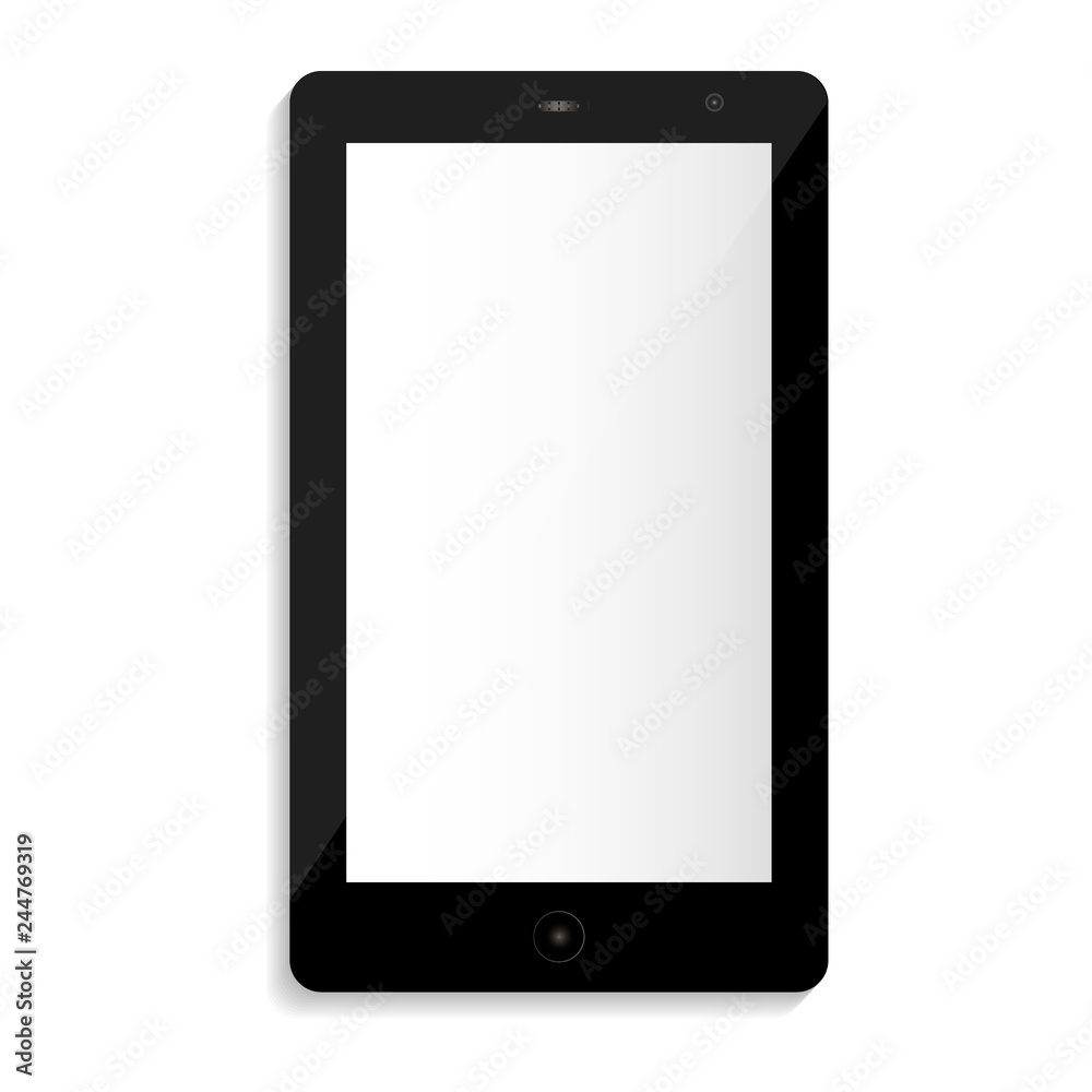 Black smartphone on a white background. Vector illustration Black smartphone on a white background. Vector illustration