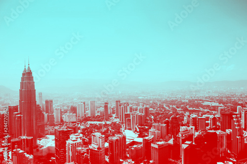 Photography kl city  in duo tone Kuala lumpur