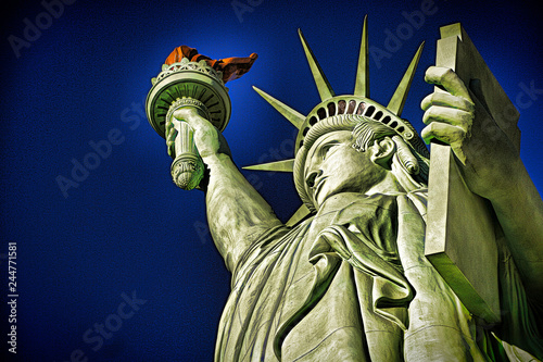 Quadro em tela Close-up shot of the Statue of Liberty