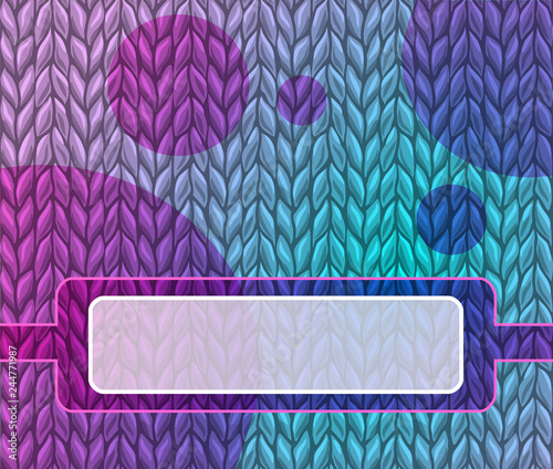 blue - purple knitted background with a field for text
