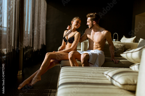 Young couple relax and enjo...