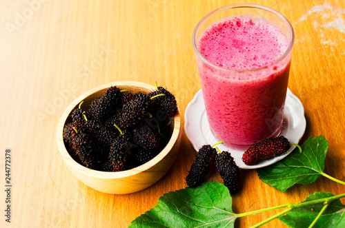 Homemade smoothies mulberries yogurt drinks for good health