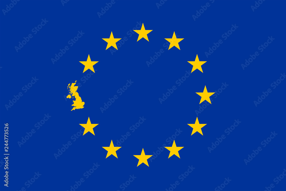 BREXIT - Britain in the EU flag concept - Illustration BREXIT - Britain in the EU flag concept - Illustration