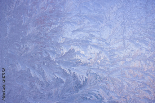 Cold frost patterns on glass