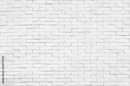 White brick wall texture for background - Image