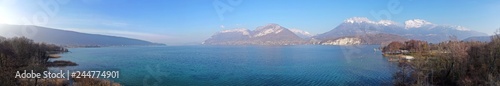 Winter annecy lake panorama