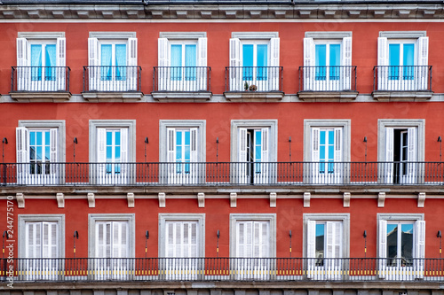 facades of classic building in madrid spain