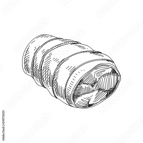 Beautiful vector hand drawn meat products Illustration.