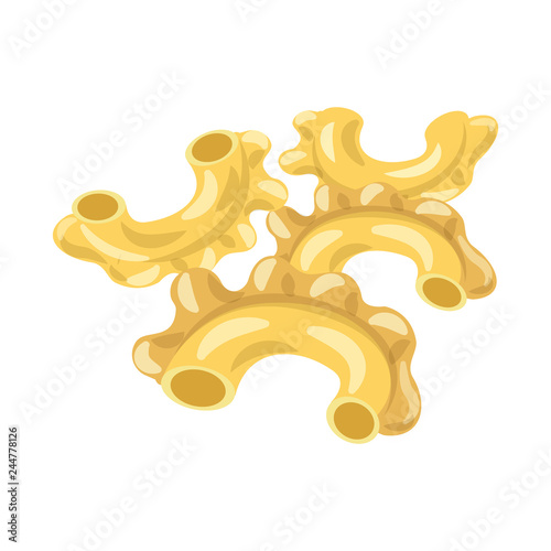 Isolated object of pasta and carbohydrate sign. Set of pasta and macaroni stock vector illustration.