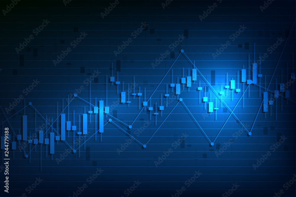 Candle stick graph chart of stock market investment trading. Stock market data. Trend of graph. Stock market , exchange. Vector illustration