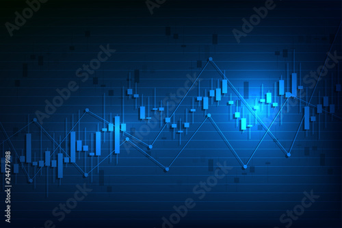 Candle stick graph chart of stock market investment trading. Stock market data. Trend of graph. Stock market , exchange. Vector illustration