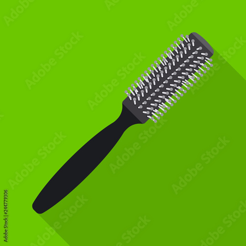Vector illustration of brush and hair icon. Set of brush and hairbrush stock symbol for web.