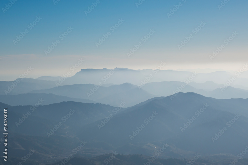 Mountains with fog