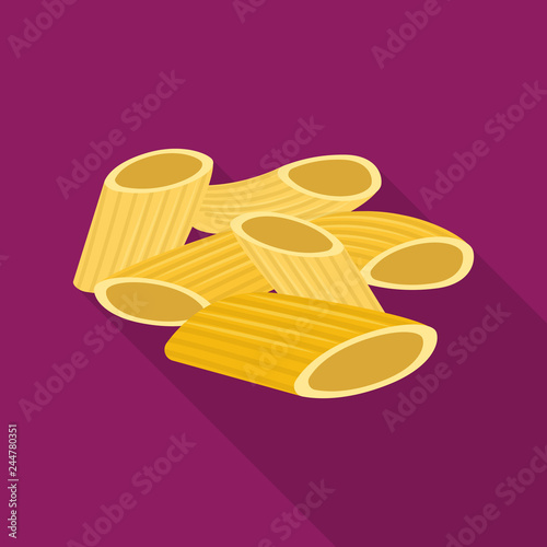 Vector design of pasta and carbohydrate symbol. Collection of pasta and macaroni stock vector illustration.