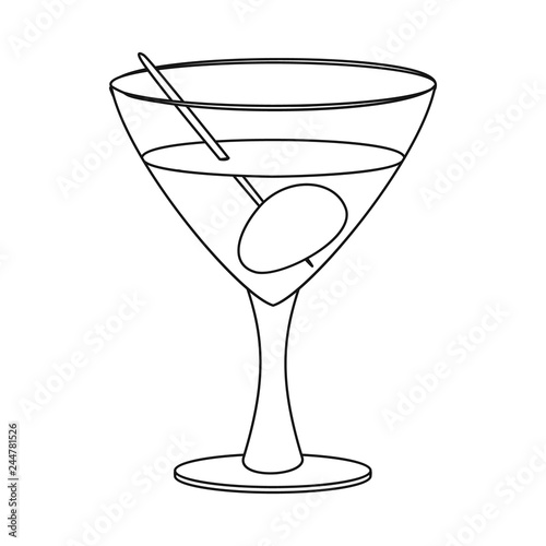 Vector illustration of drink and bar sign. Set of drink and party vector icon for stock.