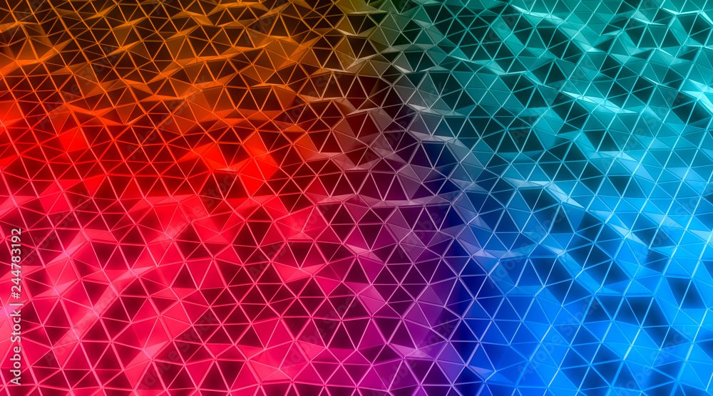 Neon light triangular abstract background, Line glowing surface. 3d Rendering Neon light triangular abstract background, Line glowing surface. 3d Rendering