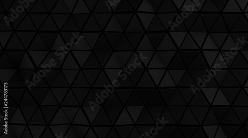 Elegance black triangular abstract background, Glossiness surface. 3d Rendering