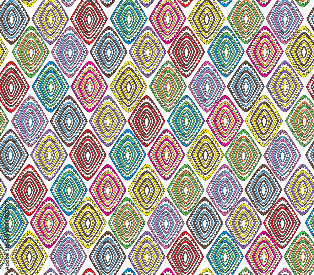 Seamless tribal pattern with a diamond motif of an African tribe