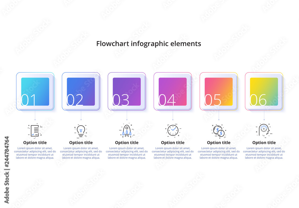 Infographic Example 6 6 Step Infographic Stock Template | Adobe Stock