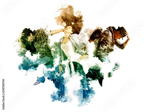 Obraz Piękne młode trio w studio tańca