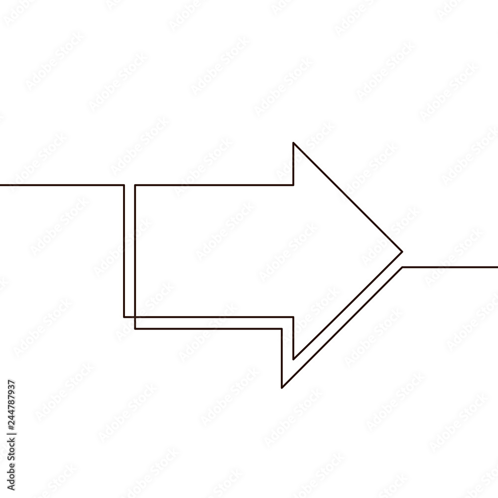 Arrow. Continuous drawing. Line art concept design Arrow. Continuous drawing. Line art concept design