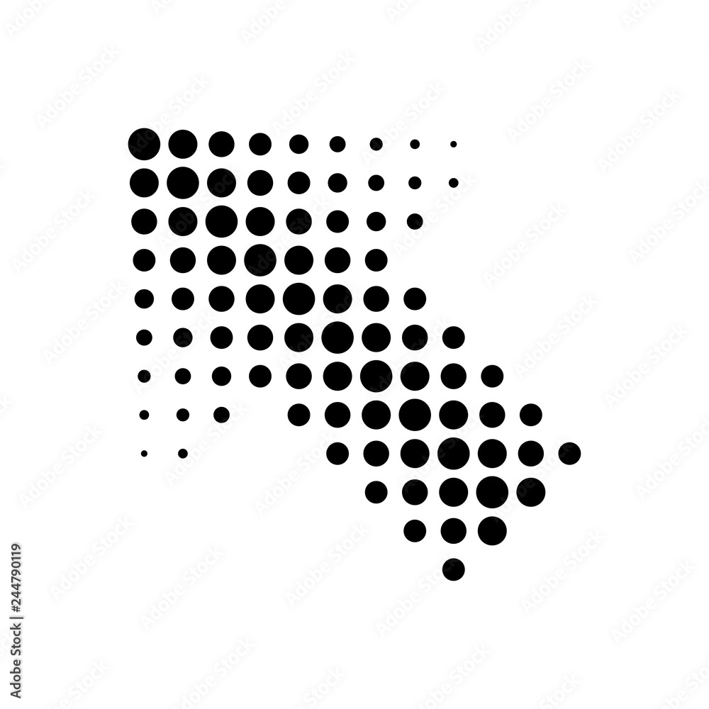 Pointer in halftone dots design. Vector illuctration isolated on white Pointer in halftone dots design. Vector illuctration isolated on white
